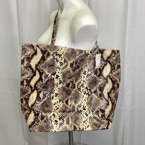 Saks Fifth Ave Faux Snakeskin Print Large Tote